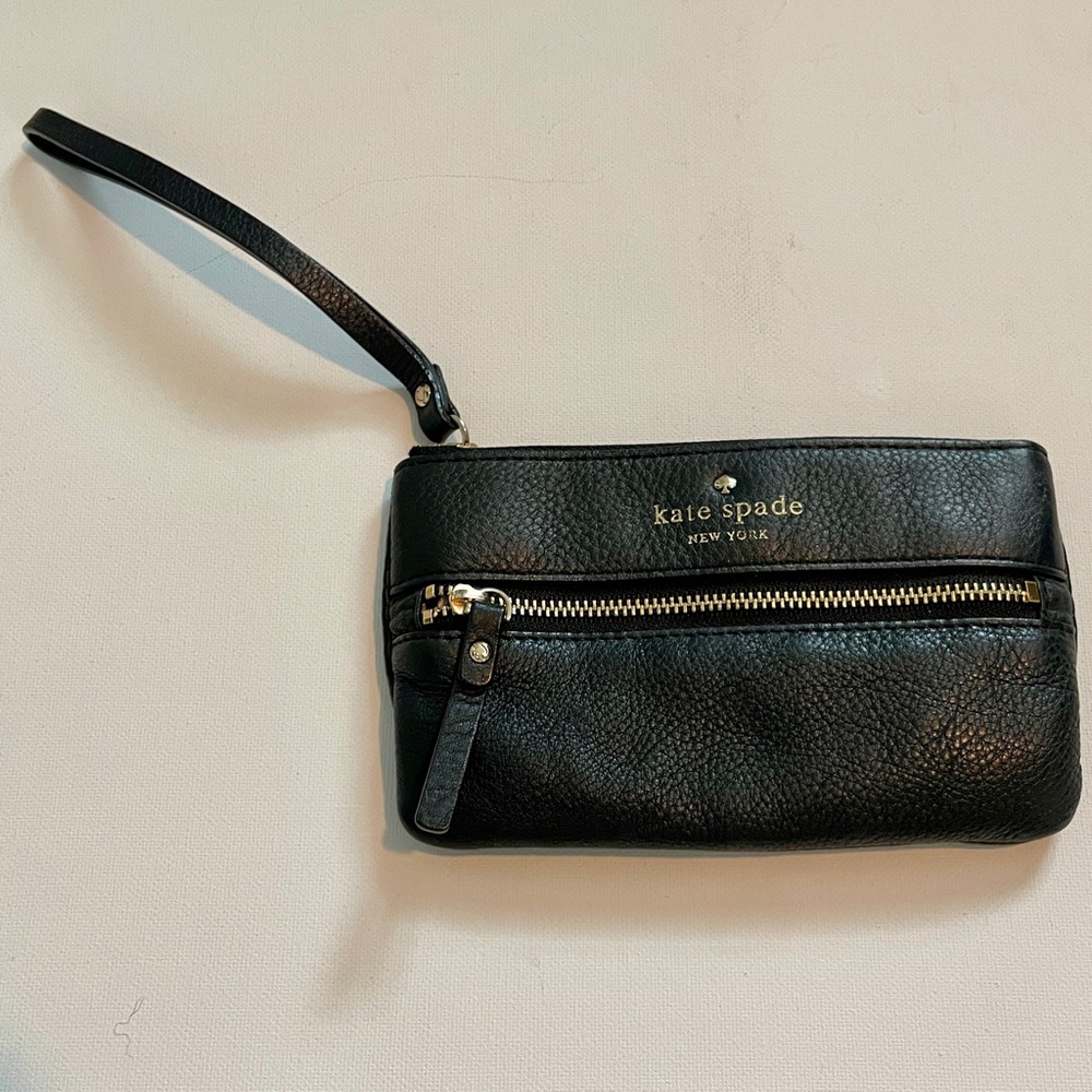 Kate Spade Black Leather Wristlet
